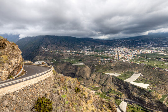 Panoramic view of the Llanos from the Time viewpoint on the island of La Palma.