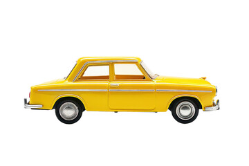 Yellow van model isolated on white background.