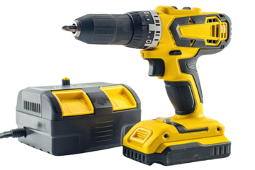 Cordless drill isolated on white background.