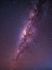 Landscape with Milky way galaxy over Night sky with stars. Long exposure photograph.