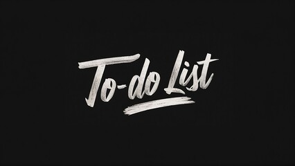 On a black background, the word to-do list is written