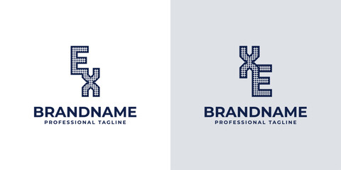 Letters EX and XE Dot Monogram Logo, Suitable for business with EX or XE initials