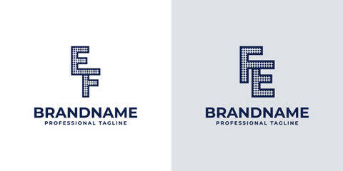 Letters EF and FE Dot Monogram Logo, Suitable for business with EF or FE initials