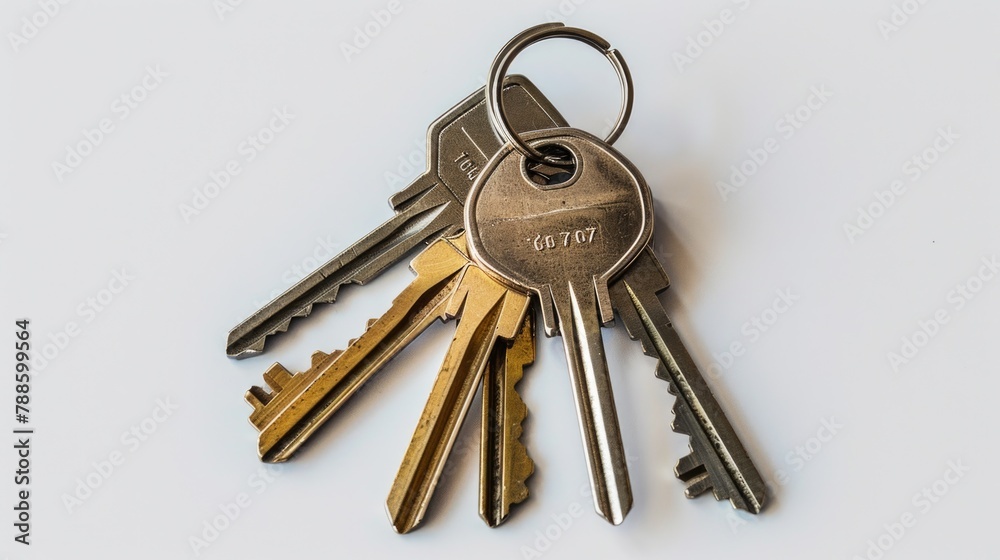 Poster A bunch of keys sitting on top of each other. Suitable for various concepts and designs