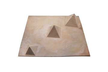 Pyramid of Giza model isolated on white background.