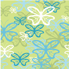 Fototapeta na wymiar vector illustration. Seamless pattern with butterflies pattern. wallpaper, print, fabric