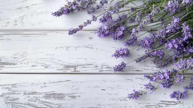 Purple flowers on a wooden table, perfect for springtime promotions