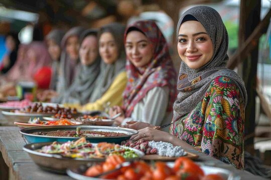 Young Muslim women on Eid al-Adha holiday