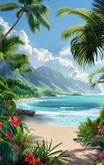 Tropical Paradise Beach Scenery