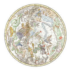 Fototapeta na wymiar Celestial sphere png sticker, vintage drawing artwork, transparent background