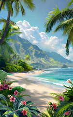 Tropical Paradise Beach Scenery