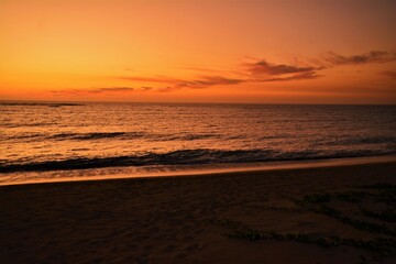 Sunset on a sandy beach in Anakao (35 km south of Toliara, southwest coast of Madagascar)
