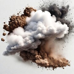 Explosion of smoke isolated on a white background. AI generated