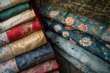 Korean Hanbok, elegant fabrics, Joseon dynasty, cultural heritage