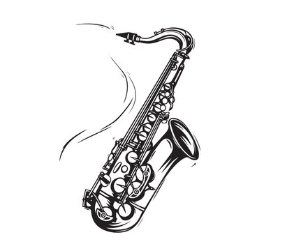 saxophone isolated on white background