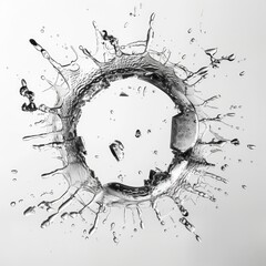 Bullet Hole Explosion. A Design Element with Broken Glass and Damaged Metal to show Damage and Breaking