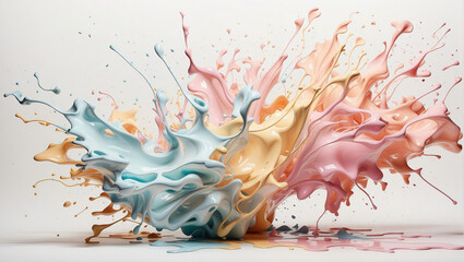 Abstract of colorful paint splashes