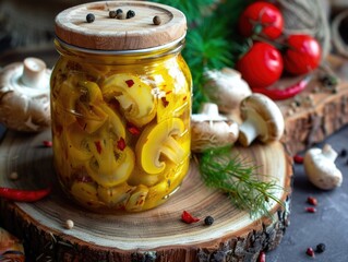 Healthy & Delicious Marinated Mushrooms: A Colorful Dish for Lunch or Dinner