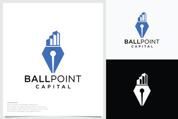 creative building logo design, pencil and modern building logo concept. Architecture logo design layout. Commercial building construction symbol.