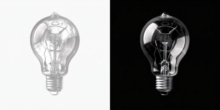 Translucent Lightbulb Isolated on Transparent Background