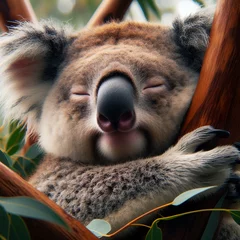 Poster koala sleeping in the tree © Alla