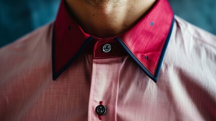 Incorporate classic '80s shirt details such as a pointed collar, button-up closure, and possibly rolled-up sleeves for an authentic vintage look. Add contrasting piping or trim in a complementary - obrazy, fototapety, plakaty