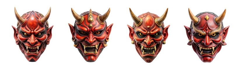 demon mask isolated on transparent background, element remove background, element for design