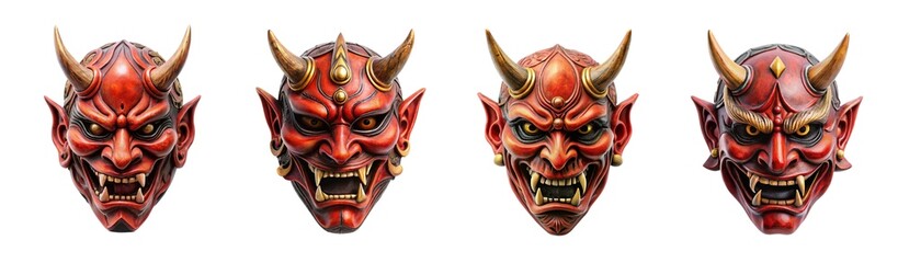 Naklejka premium demon mask isolated on transparent background, element remove background, element for design