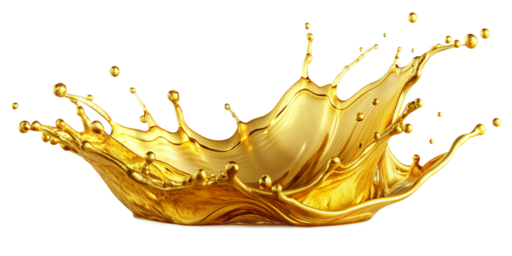 golden oil splash isolated on transparent background, element remove background, element for design