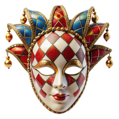 harlequin mask isolated on transparent background, element remove background, element for design