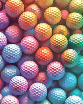A colorful pattern of golf balls in high definition, high resolution, high detail, and high quality wallpaper in the style of mobile phone wallpaper
