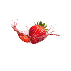strawberry in red juice splash