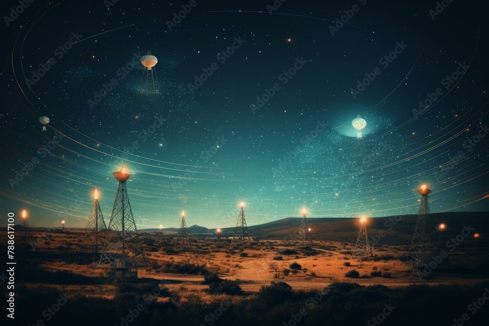 Poster digital signal data transmission. abstract signal code. generate ai