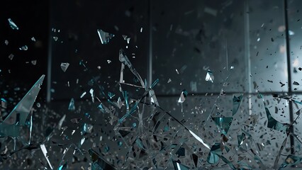 close-up of broken glass texture - obrazy, fototapety, plakaty