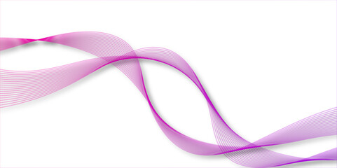 Smoky abstract pink wave flow on white background. Elegant abstract vector wave line futuristic style background template. Graphic design. Wavy vector background.