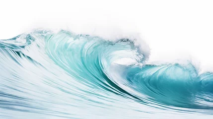 Fototapeten Grande vague, rouleau dans l'océan. Mer déchainée, écume. Eau en mouvement. Surf. Pour conception et création graphique.  © FlyStun