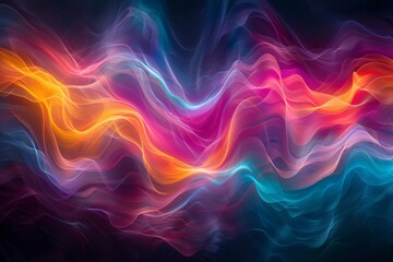 Obraz premium Vibrant wave of light on black background