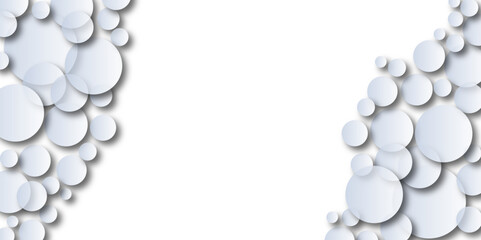 Abstract geometric texture of white paper circles in shining light with soft shadows as mess pattern.  Vector illustration. Mosic geometry style concept. gray paper shape design. Texture surface.