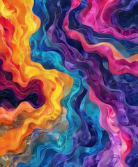 Vibrant swirl pattern painting