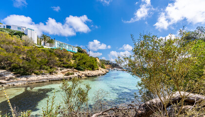Panoramic view of mallorca coastline on a sunny summer day - 788623704