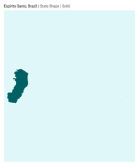 Espirito Santo, Brazil. Simple vector map. State shape. Solid style. Border of Espirito Santo. Vector illustration.
