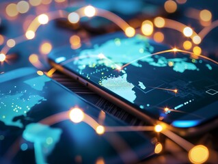 Smart city and communication network concept. 5G. IoT. Telecommunication