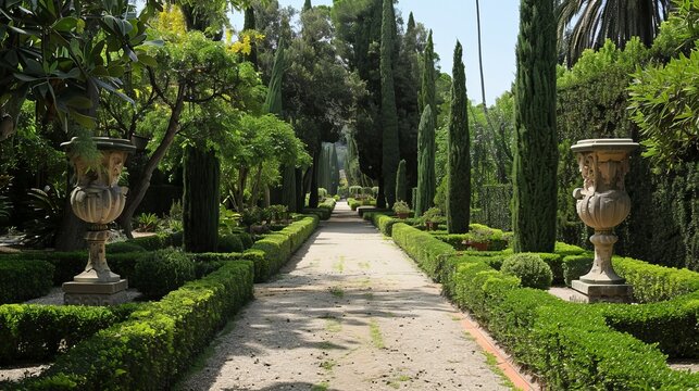 Italian gardens are known for their symmetry and formal design. iCarly's house might have a manicured garden with geometrically shaped hedges, gravel pathways, and classical statues. 
