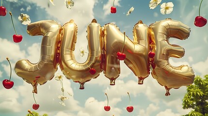 gold color foil balloons shaped text 