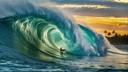 the majestic rolling sea waves