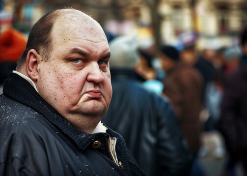 Portrait of an angry old man glaring into the camera.