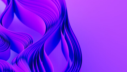 Violet layers of cloth or paper warping. Abstract fabric twist. 3d render illustration - 788635767