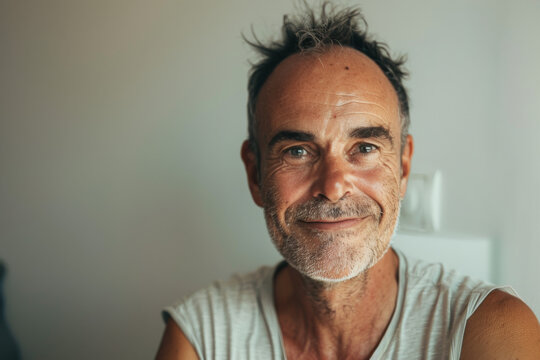 A man with a beard is smiling for the camera