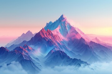The early sunrise paints a splendid array of colors across the highland peaks, inspiring awe. AI Generated - obrazy, fototapety, plakaty
