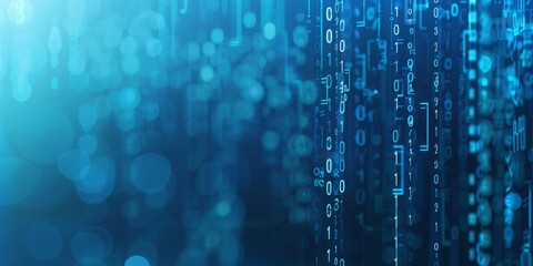 A Conceptual Representation of Cybersecurity with a Lock Amidst Binary Code, Guarding Against Online Threats, Generative AI